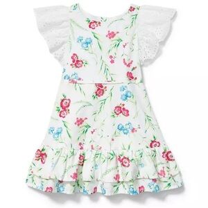 Janie and Jack Eyelet Sleeve Wildflower Print Dress SIZE 2T